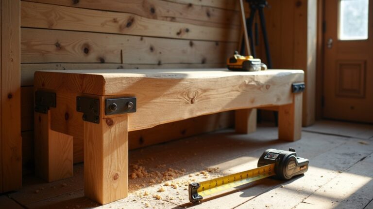build rustic oak hallway bench