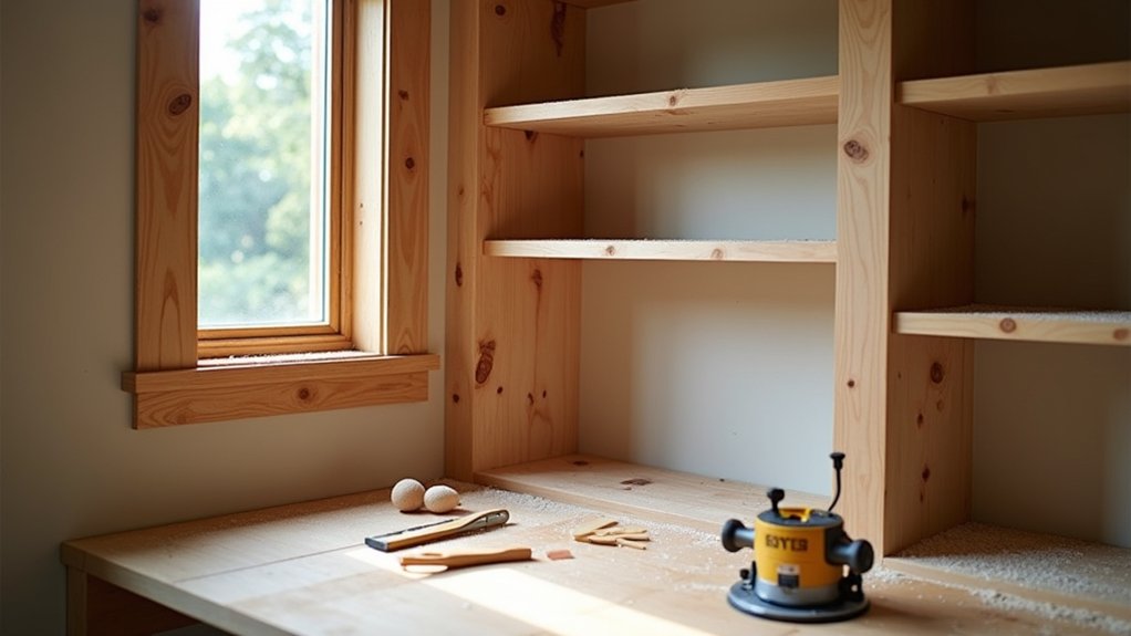 custom alcove shelving construction