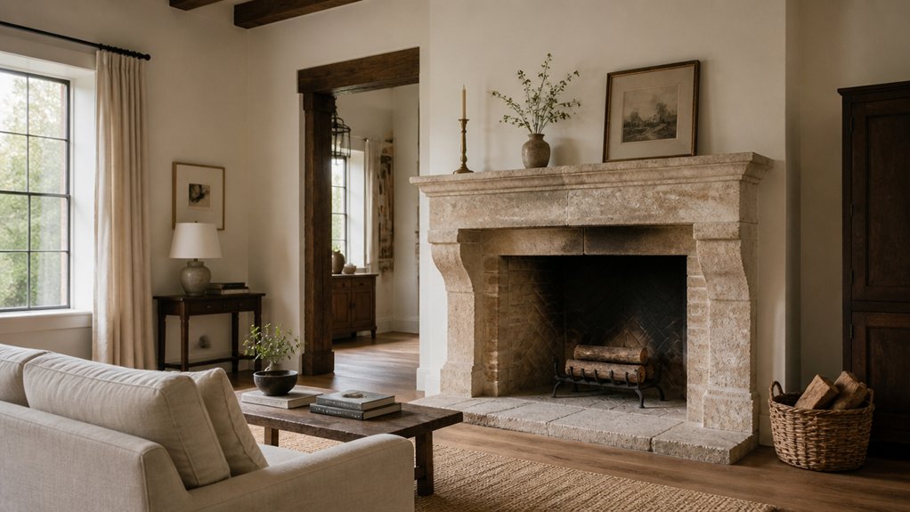 elegant balanced mantel styling
