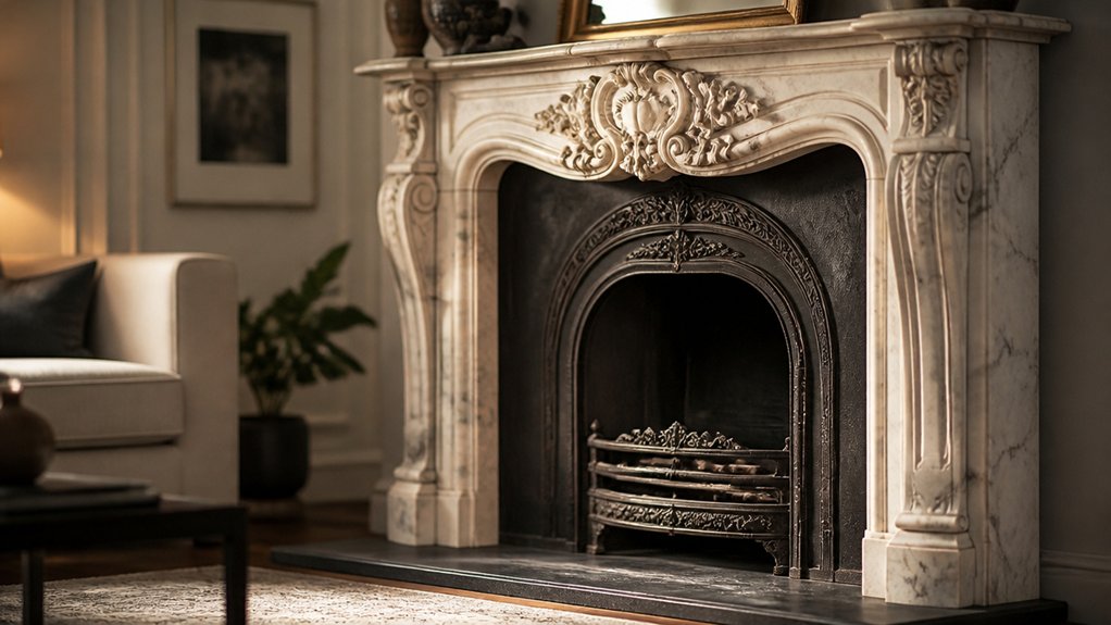 highlighting antique fireplace features