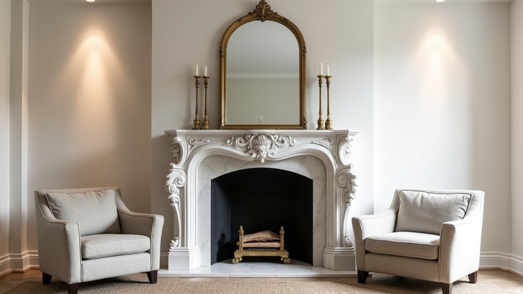highlighting antique fireplace focal