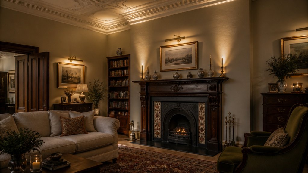 highlighting period fireplace features