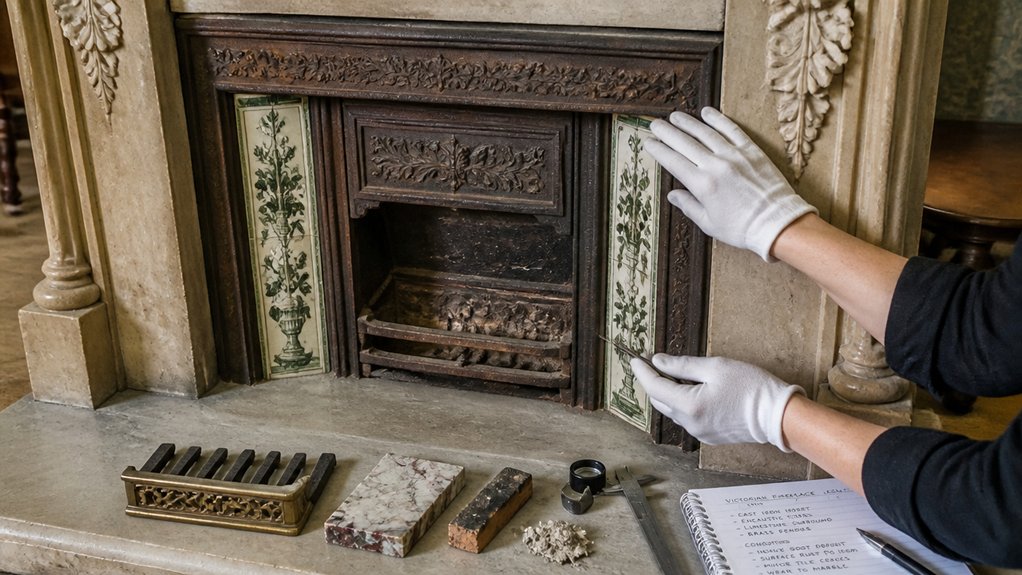 identify antique fireplace materials