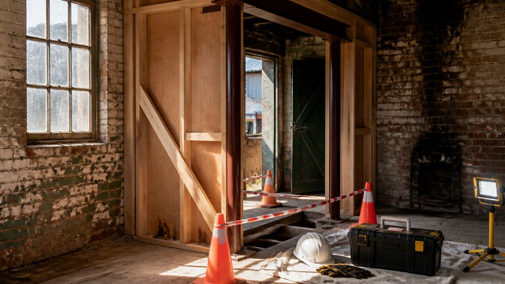 inspect brace clear hazards