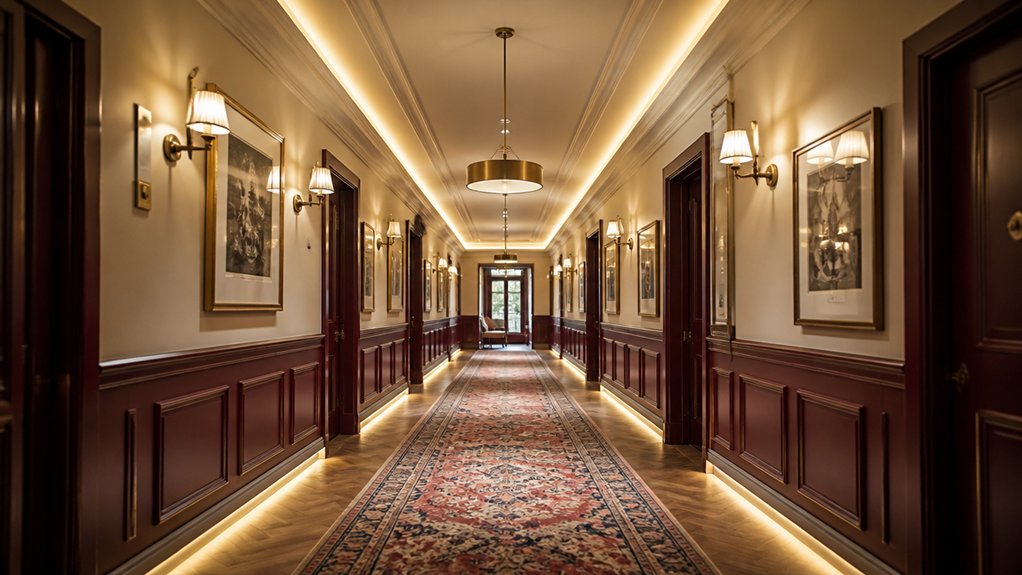 layered hallway lighting design