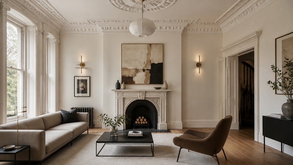 modern furniture complements historic details