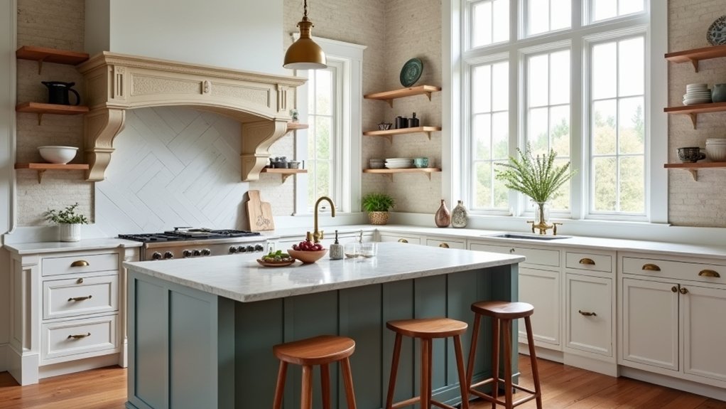 modern kitchen with restored period features
