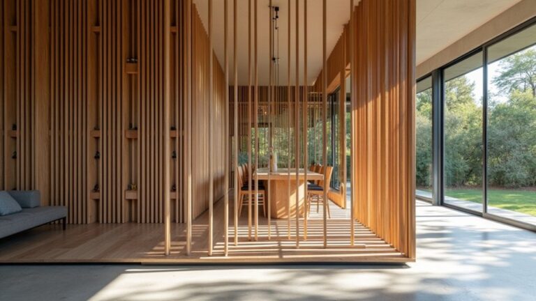 modern wooden slat divider