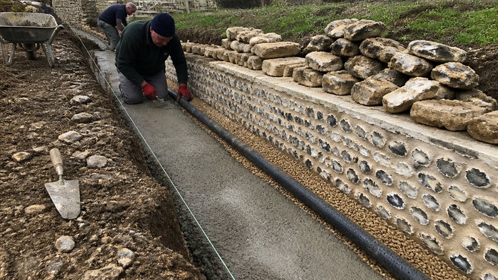 proper footing and drainage