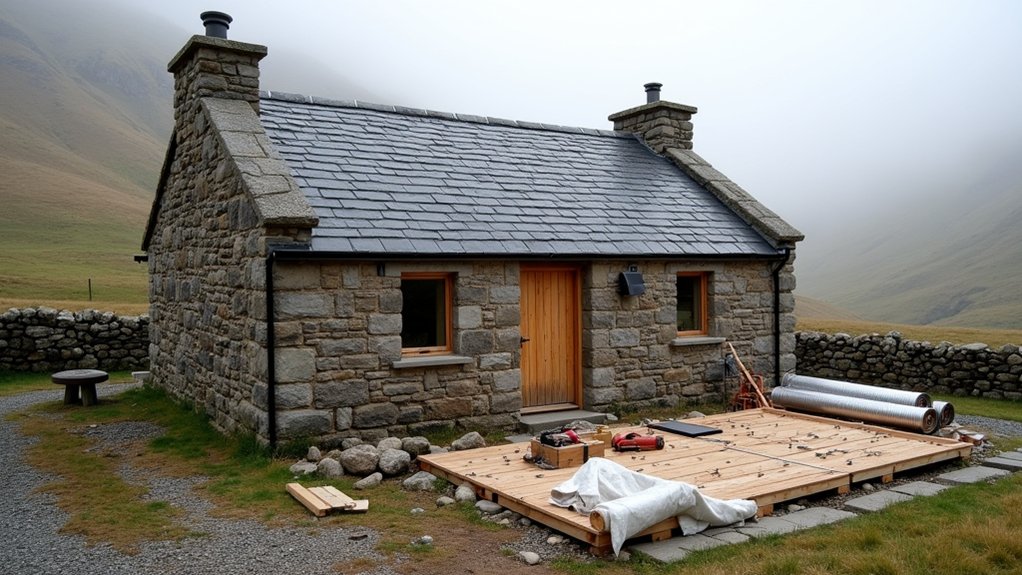 restoring traditional stone shelter