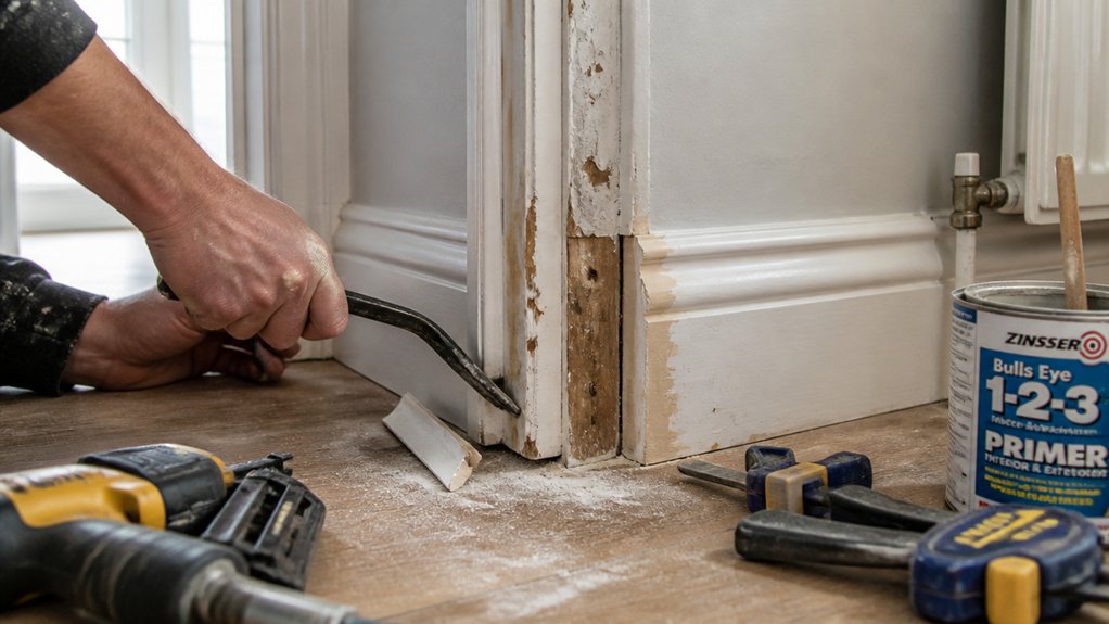 secure and repair door trim