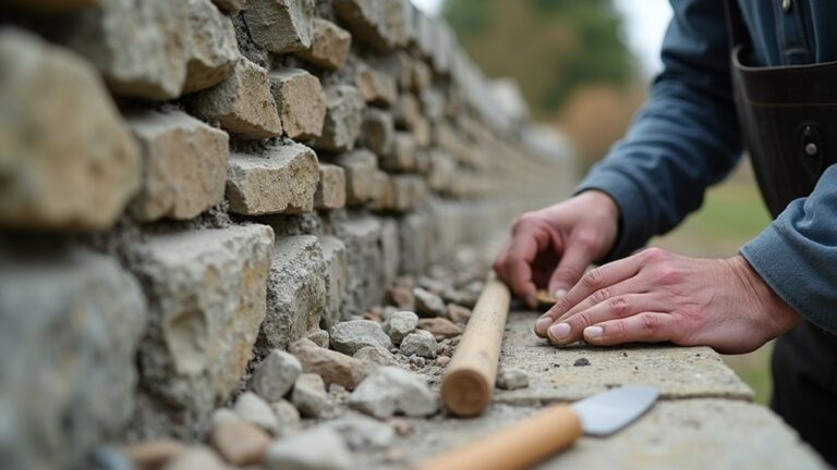 traditional craftsmanship restoring boundary wall